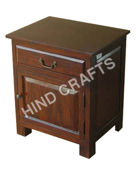 Wood Bedside With Drawer