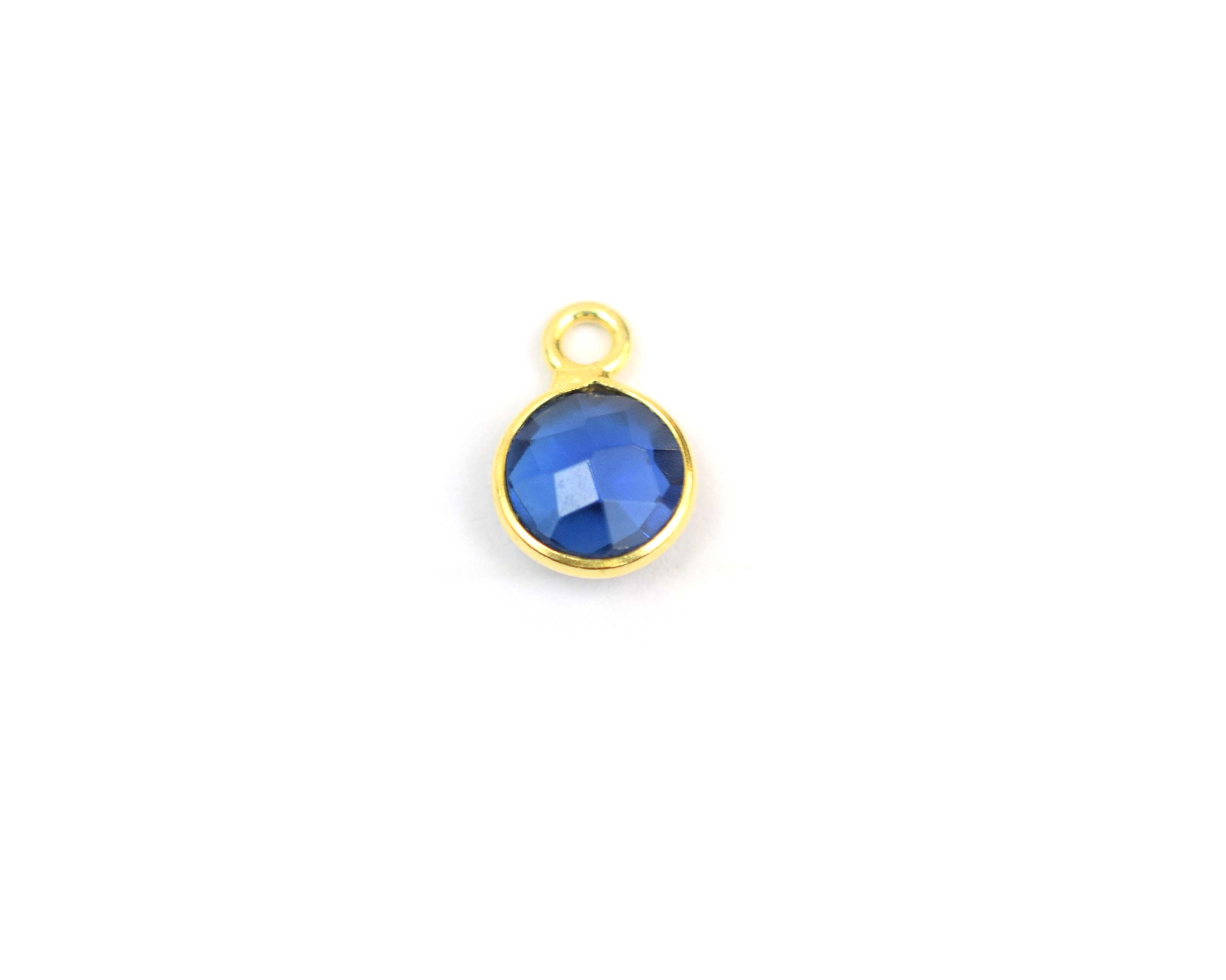 925 Sterling Silver 6-12mm Round Multi Gemstone Bezel Connector, Gold Plated Finish, Handcrafted, Nickel Free, Anti-tarnish
