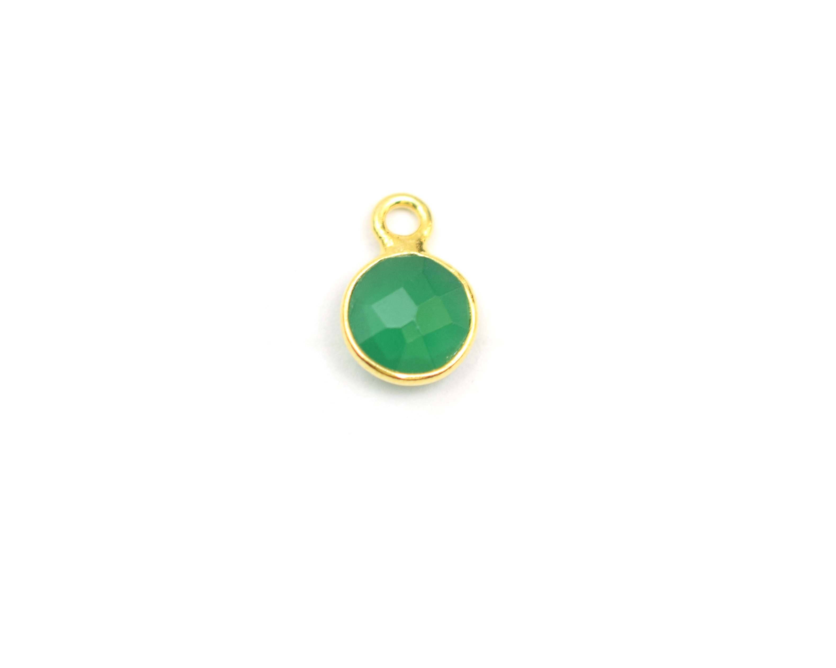 925 Sterling Silver 6-12mm Round Multi Gemstone Bezel Connector, Gold Plated Finish, Handcrafted, Nickel Free, Anti-tarnish