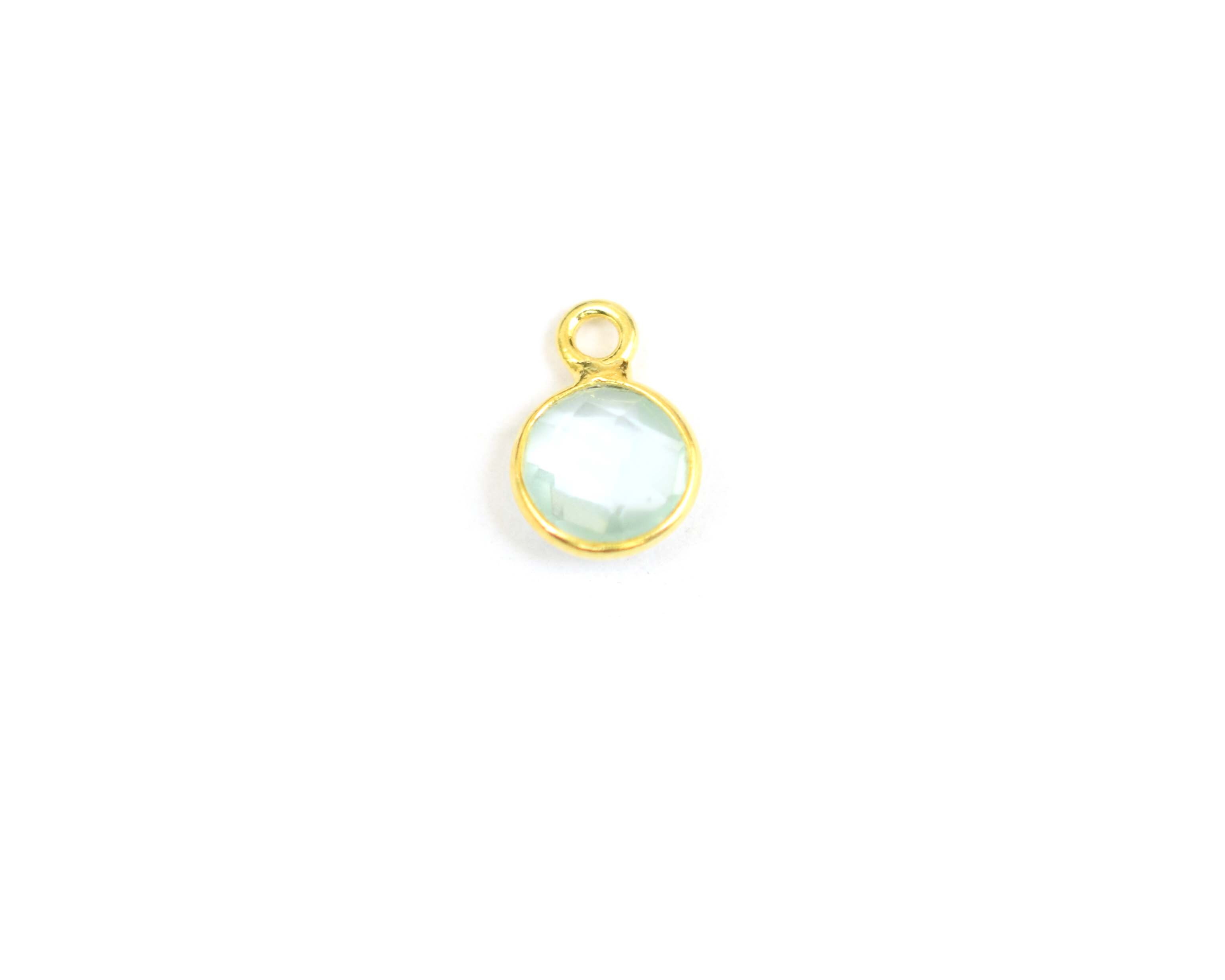 925 Sterling Silver 6-12mm Round Multi Gemstone Bezel Connector, Gold Plated Finish, Handcrafted, Nickel Free, Anti-tarnish