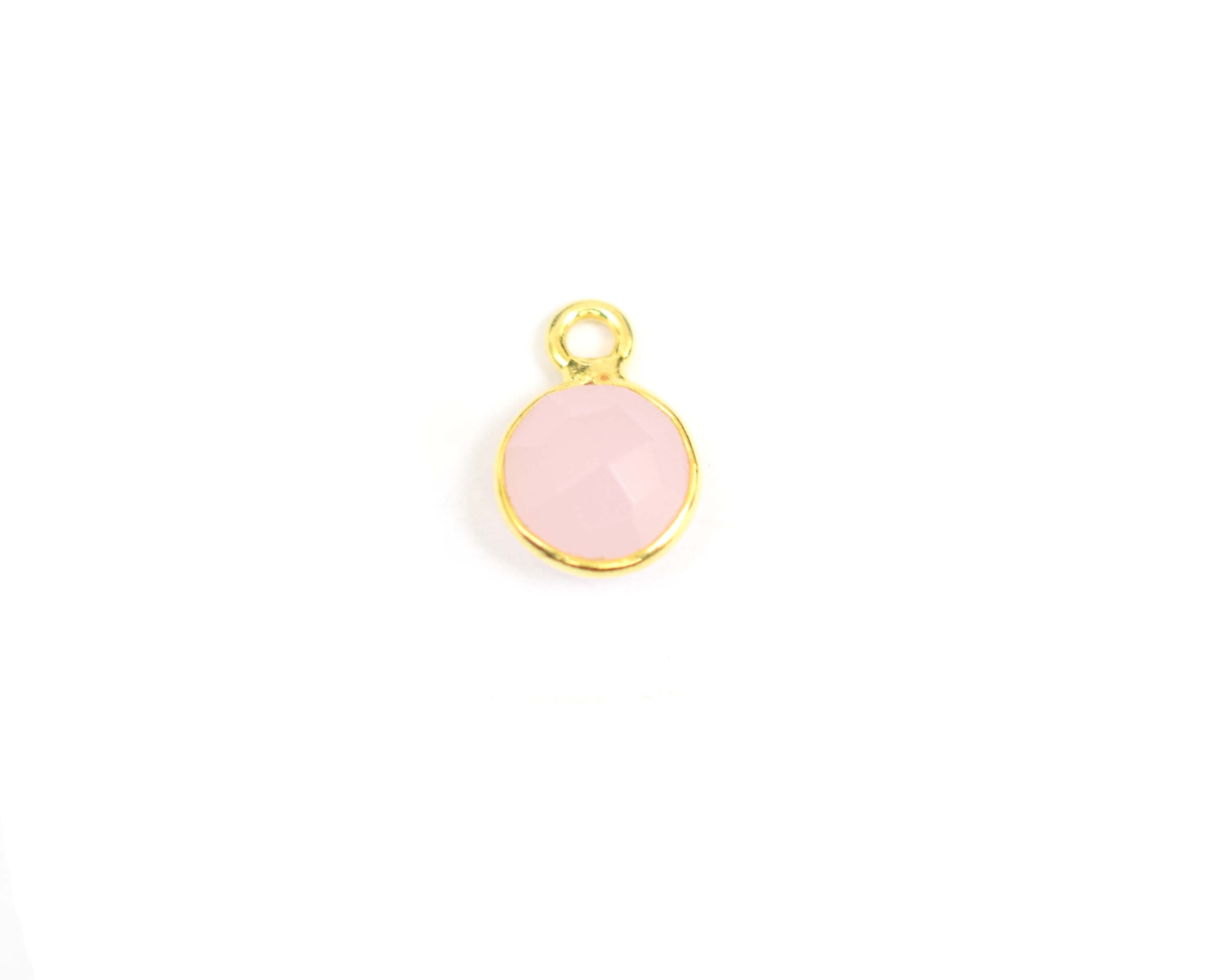 925 Sterling Silver 6-12mm Round Multi Gemstone Bezel Connector, Gold Plated Finish, Handcrafted, Nickel Free, Anti-tarnish