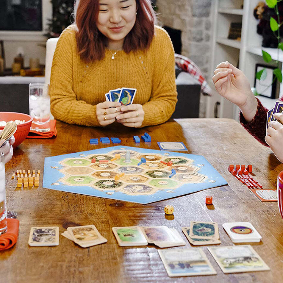 Catan Board Game Extension 5 To 6 Players (4659) - 126 Pieces, Includes 11 Unique Terrain Tiles, 30 Plastic Roads, 10 Settlements, 8 Cities, 25 Resource Cards, 9 Development Cards