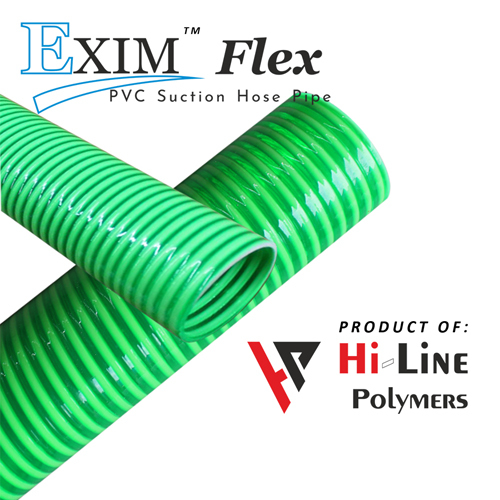 Green PVC Suction Hose Pipe - Rigid Material, Different Sizes Available | High Pressure Resistance, Abrasion Resistant, Smooth Functioning