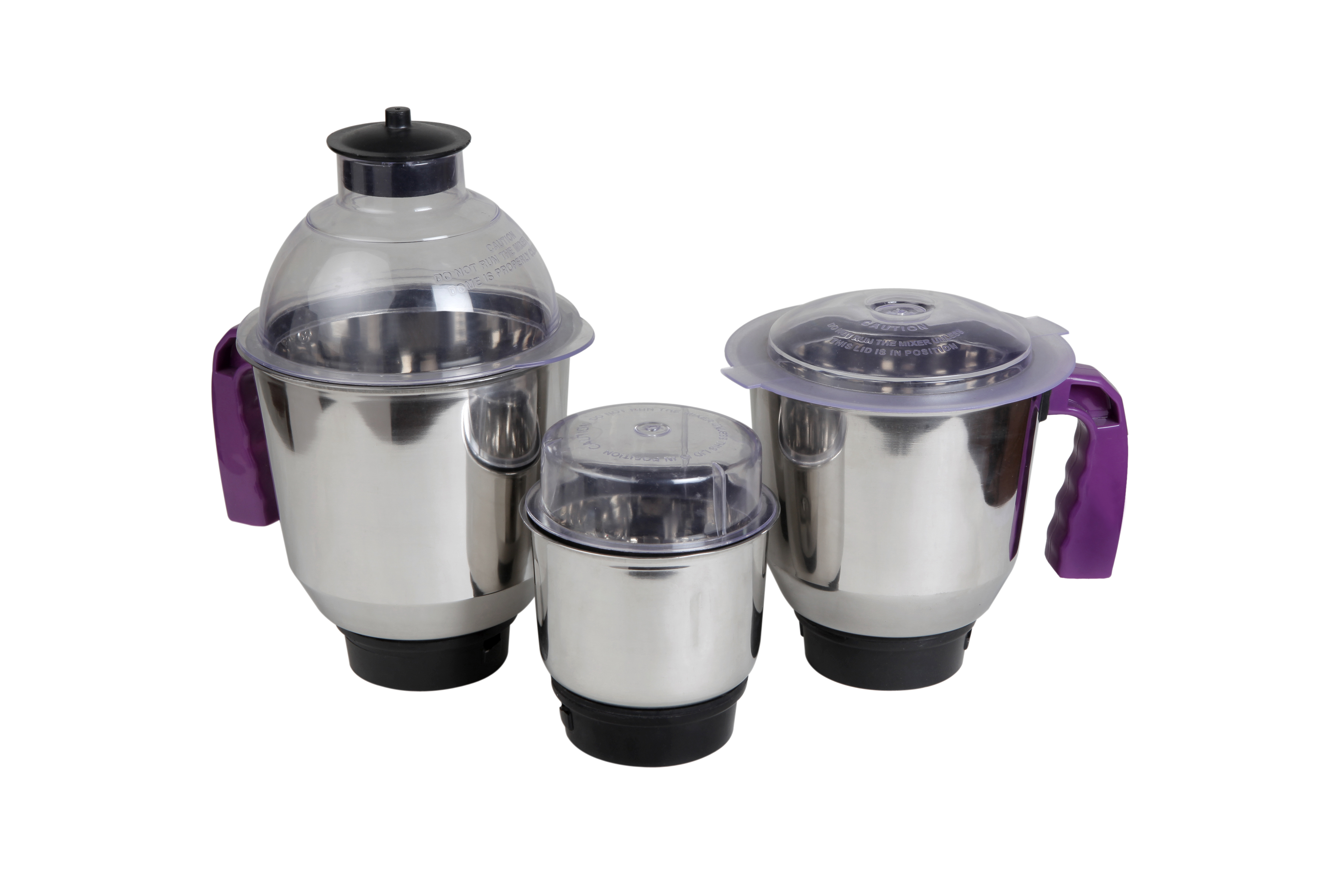 Heavy Duty 3 Jar 600 Watt Mixer Grinder With Copper Motor - Color: Off White And Violet
