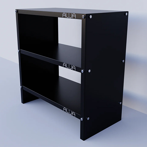 Black Metal Book Shelf - Steel Construction , Modern Design with Durable Finish for Indoor Use