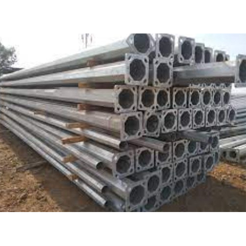 सिल्वर/ग्रे 6 मीटर बजाज मेक ऑक्टागोनल पोल