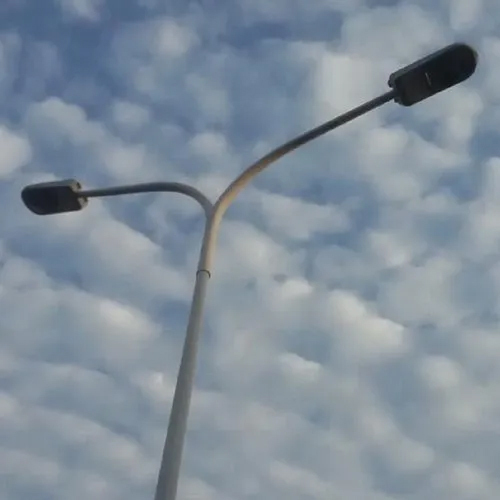 Dual Arm Street Light Pole - 15 Meter Height, Cast Iron Material | Ideal for Airports, Highways, and Parking Lots with Wide Light Distribution