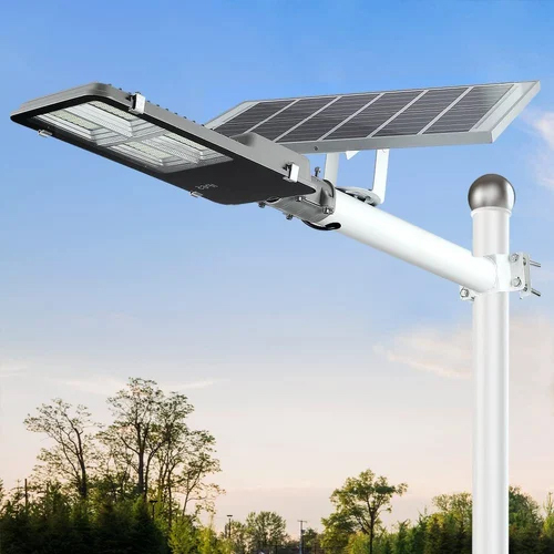 Solar Street Light Pole - Ms Material, Silver Finish | Durable Outdoor Illumination Solution
