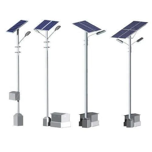 Solar Street Light Pole - Ms Material, Silver Finish | Durable Outdoor Illumination Solution