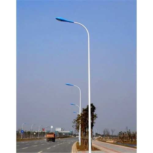 Decorative Street Lighting Pole - Mild Steel, 6 M Height, Silver Color | Single-arm Design, Powder Coated Finish