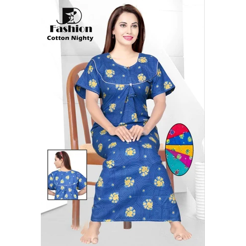मल्टीकलर लेडीज़ कॉटन नाइटी
