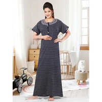 प्रिंटेड लेडीज़ कॉटन एम्ब्रॉयडरी नाइटी