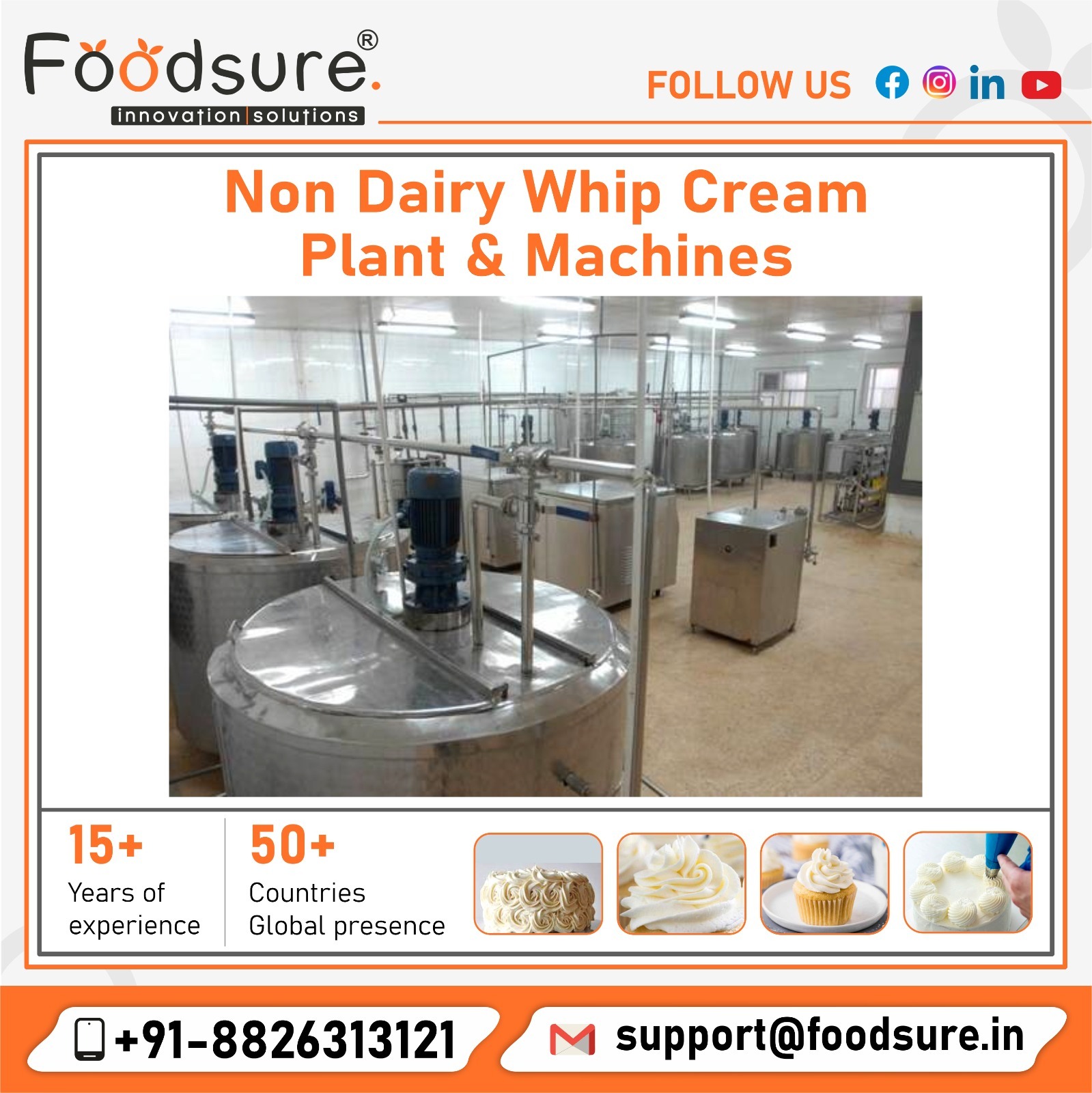 Non Dairy Whipped Cream Plant - Capacity: Upto 3000 Kg Kg/hr