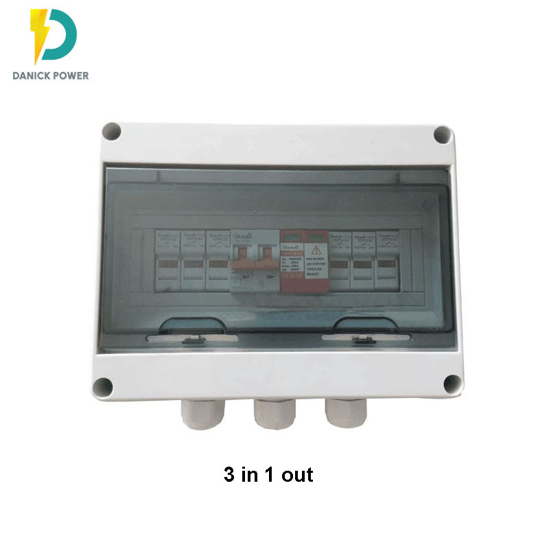 Solar Pv Array Dc Combiner Box - 1000v, Ip65 Abs Plastic, 6 In 1 Out Design, Manual Switch, High Voltage Protection, Waterproof Terminals, Outdoor Use, Intelligent Monitoring Optional