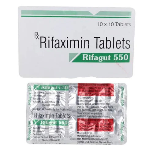 Rifaximin Tablets - 550 MG, 10 Tablets per Strip | High-Quality Composition, Effective for Traveler's Diarrhea, Storage in Dry Place