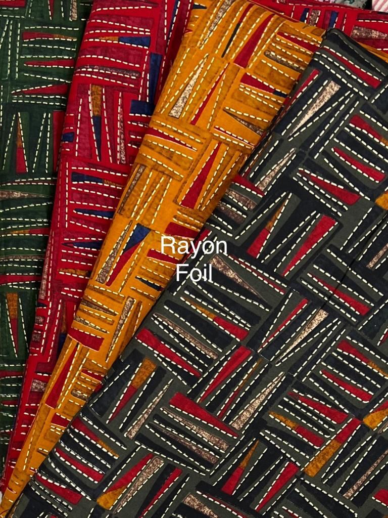 Rayon Foil Print - Multicolor Plain Digital Prints | Quick Dry, Washable, Shiny Texture Ideal For Fancy Party Wear