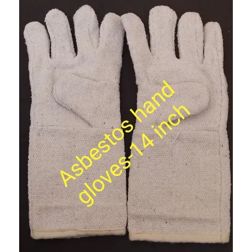 सादा 14 इंच सफेद एस्बेस्टस हैंड ग्लव्स