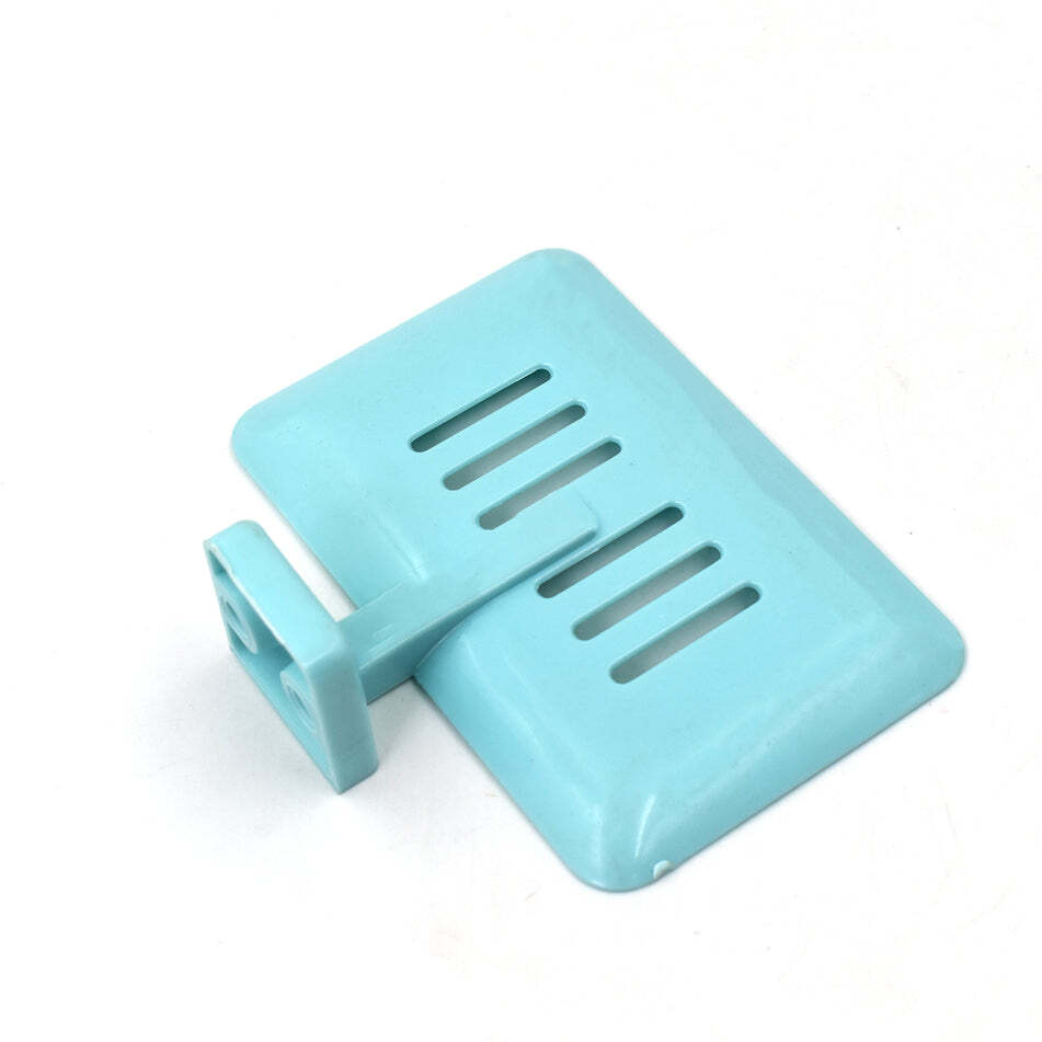 Plastic Wall Mounted Soap Holder Rack Soap Dish Tray (3701) - Plastic, 14x11x4 Cm | Multi-color, Lightweight, Convenient Wall-mount Design, Compact Size
