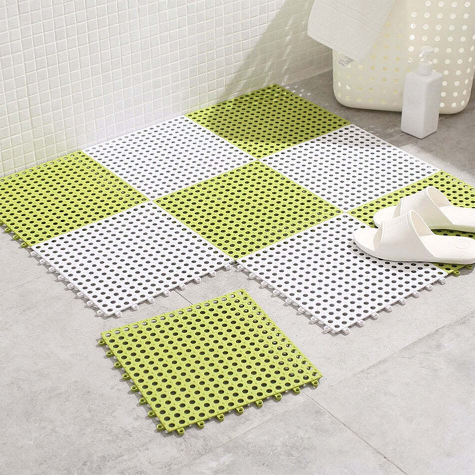 Bath Anti Slip Mat Used While Bathing And Toilet Purposes (4010) - Plastic, 34x34x4 Cm, Multi/assorted | Lightweight, Handy Design For Easy Mobility And Use