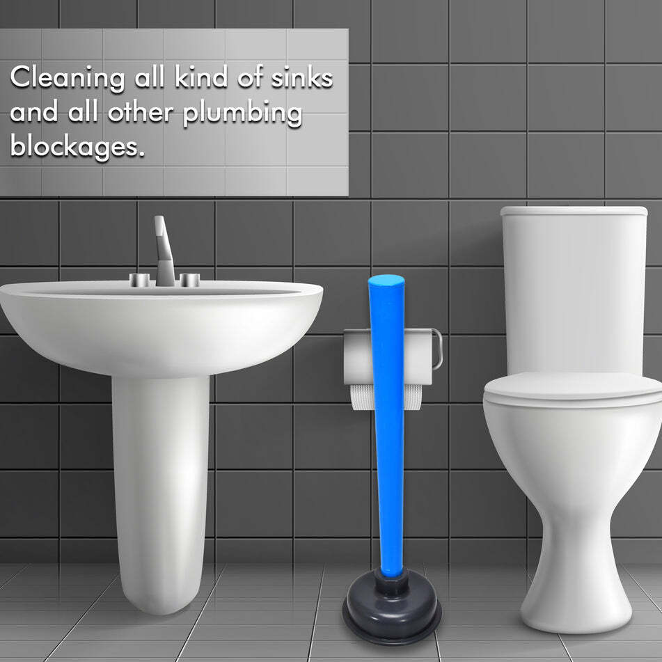 Multifunctional Toilet Plunger Toilet Blockage Remover Suction Device (4025) - High-grade Rubber | 39x12x12 Cm Size, Assorted Color, Strong Suction For Various Drains
