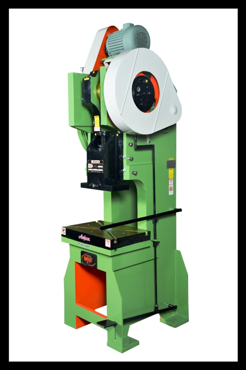 C Type Power Press Machine - Is-2062 Graded Rolled Steel, 350 Kg Weight, Green Color | Includes 1 Hp Motor, Precision Gears, Strain-free Frame Design, Warranty Included