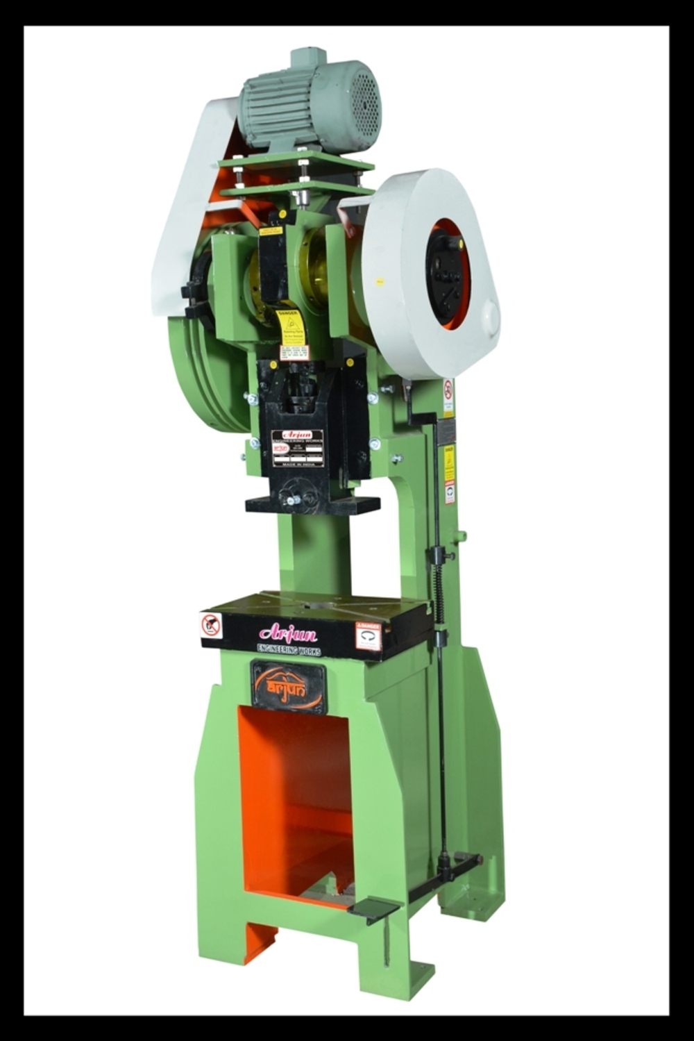 C Type Power Press Machine - Is-2062 Graded Rolled Steel, 350 Kg Weight, Green Color | Includes 1 Hp Motor, Precision Gears, Strain-free Frame Design, Warranty Included