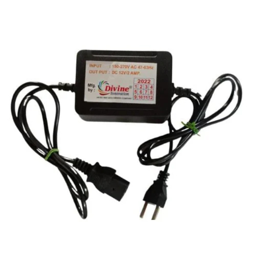 Plastic 2 Amp 12 V Zatka Machine Power Adapter