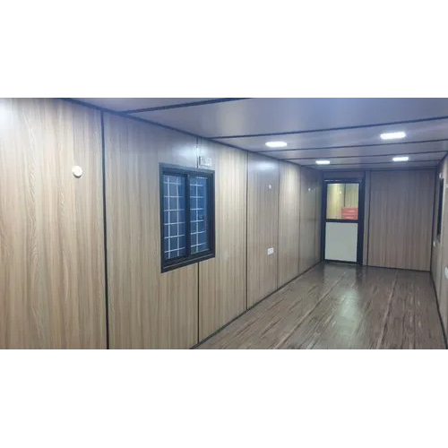 व्हाइट स्टाइलिश इंटीरियर पोर्टा केबिन