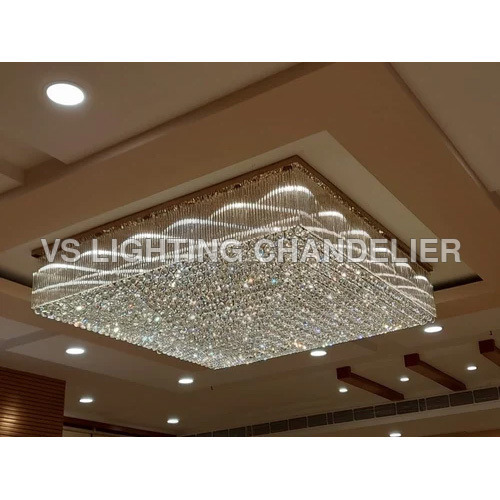 पॉलिश रूफ माउंटेड एलईडी क्रिस्टल चंदेलियर