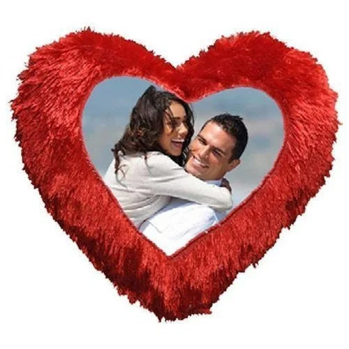 Heart Shape Sublimation Fur Cushion - Material: Ceramic