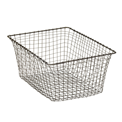 Silver Metal Wire Bin Basket