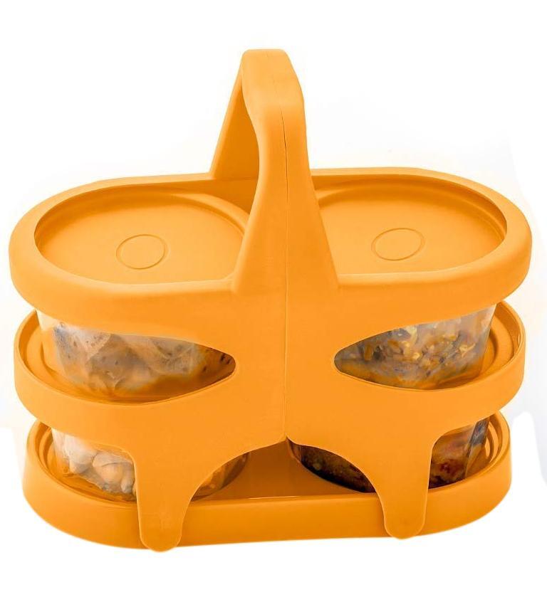 Lunch Box (0170) - Plastic Material, 2-layer Compact Design | Air Tight, Leak Proof, Stylish Carrying Case, Partitioned Bowls For Freshness