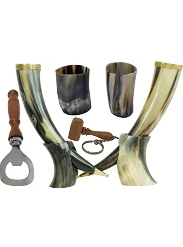 Metal Viking Drinking Horn