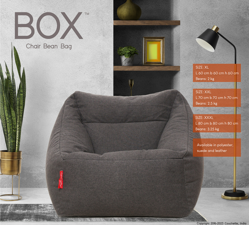 बॉक्स चेयर बीन बैग की लंबाई: 80 सेंटीमीटर (Cm)