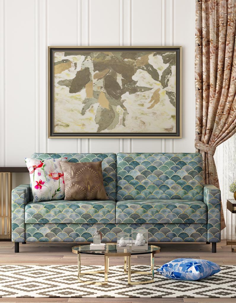 Bharat Matty Printed Fabric - 500 Grams Polyester Canvas Fabric, Woven Technics, Printed Pattern For Upholstery Use - Plain Style