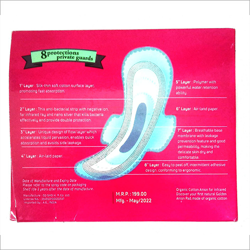 Anion Sanitary Napkin - Cotton Material, White Color | Features: Anti-Bacterial, Disposable Use, Adult Application, Store in Dry Place
