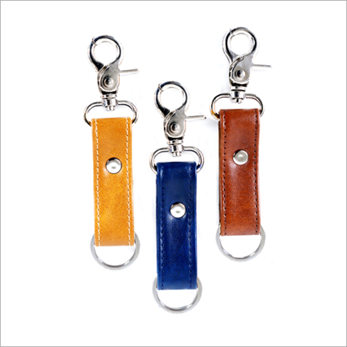 Multicolor Keychains - Artificial Leather, Metallic Ring | Indian Style, Sturdy Design, Easy To Carry, Multiple Color Options