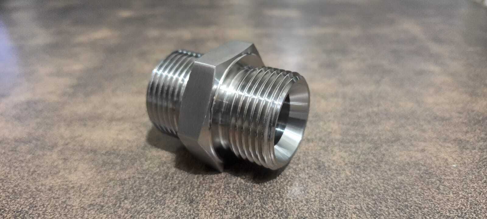 Ss Hex Nipple - Stainless Steel, Threaded End Connection, Silver Color | High Quality, Dimensional Accuracy, Precision Manufacturing