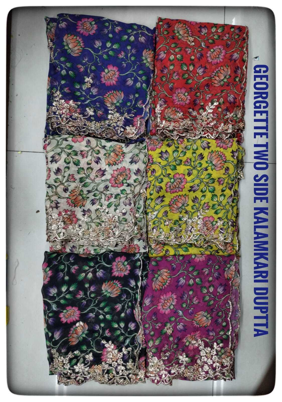 Georgette Two Side Kalamkari Dupatta - Feature: Smooth