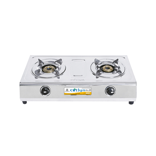 Manual Primo Two Burner Round Stainless Steel Gas Stove