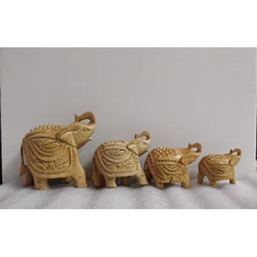 लकड़ी की स्लैमी नक्काशी हाथी सेट
