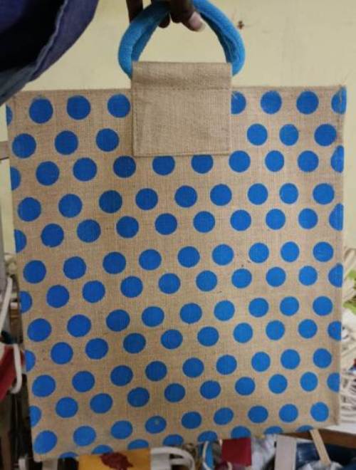 Navy Blue Jute Bag - Custom Size, Reusable Jute Material, Washable Patch Handle | Ideal For Shopping, Advertising, Gifts, And Promotions