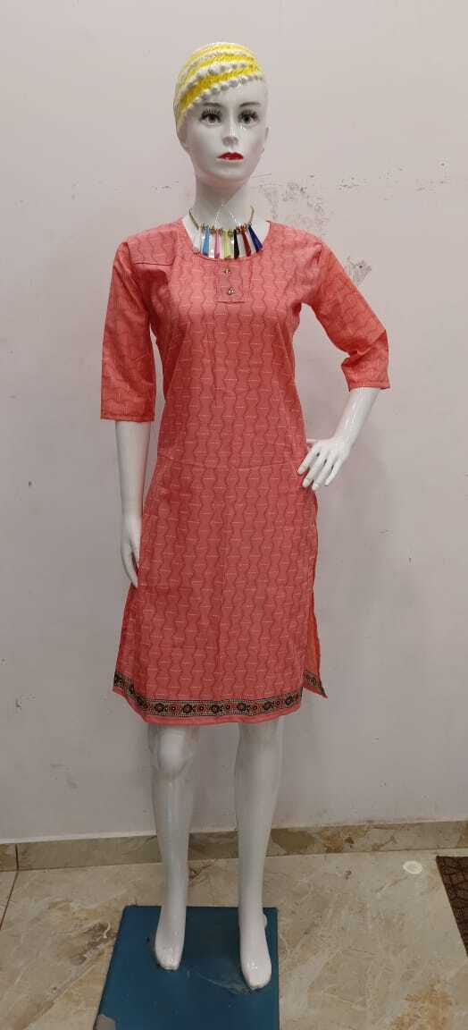 Cotton Kurti - Poly Cotton Fabric, Size L, Single Piece Packing | Kurtis Collection With Time Deal Benefits, Video Included