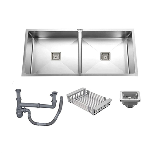 सफेद स्टेनलेस स्टील डबल बाउल किचन सिंक