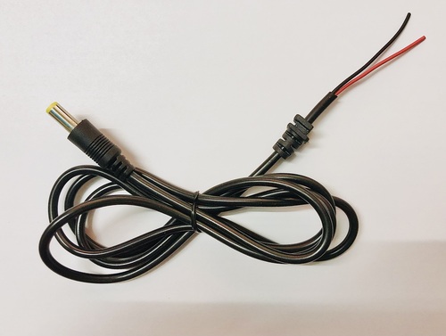 DC Lead Wire - PVC & Copper, 12/42 2 Core 3.5mm OD, Black Color, 1.25 Meter Length, Suitable for Charging Applications