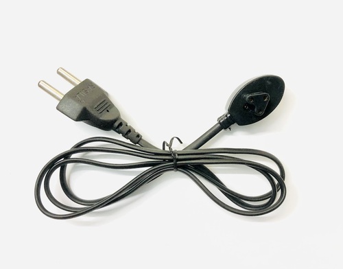 Electric Hot Bag Power Cord - 2 Pin Top Double Mould 14/40, Black PVC & Copper Material, 1 Meter Length, Heating Function