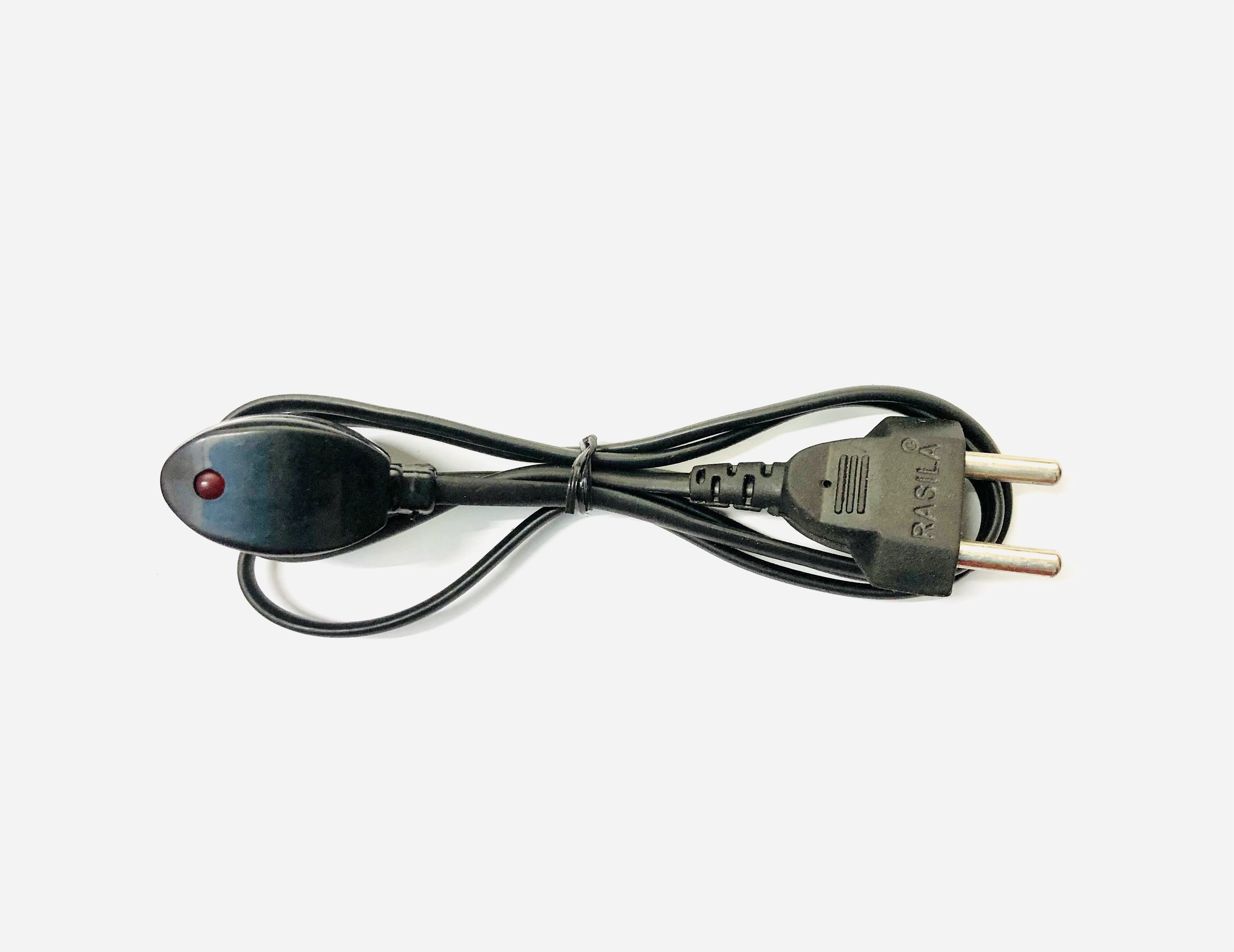 Electric Hot Bag Power Cord - 2 Pin Top Double Mould 14/40, Black Pvc & Copper Material, 1 Meter Length, Heating Function