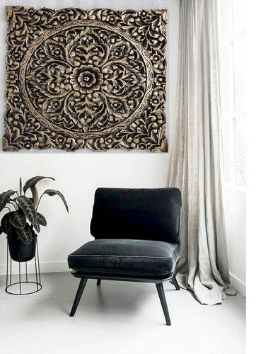 एंटीक गोल्डन एमडीएफ वॉल पैनल डेकोरेशन