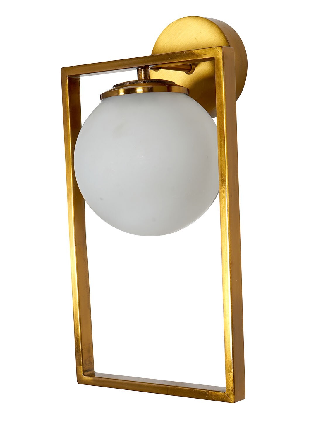 Modern Antique Copper Capsule Ring White Globe Table Lamp