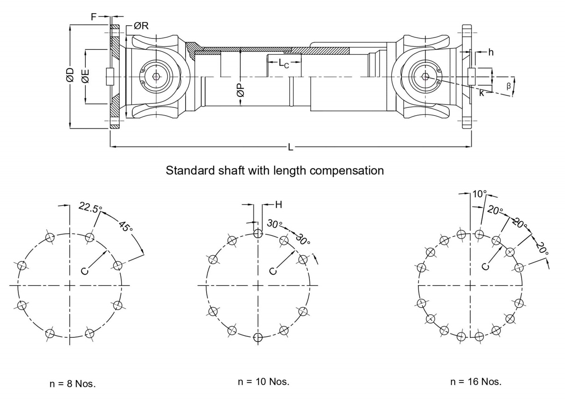 Cardan Shaft - Color: Yellow